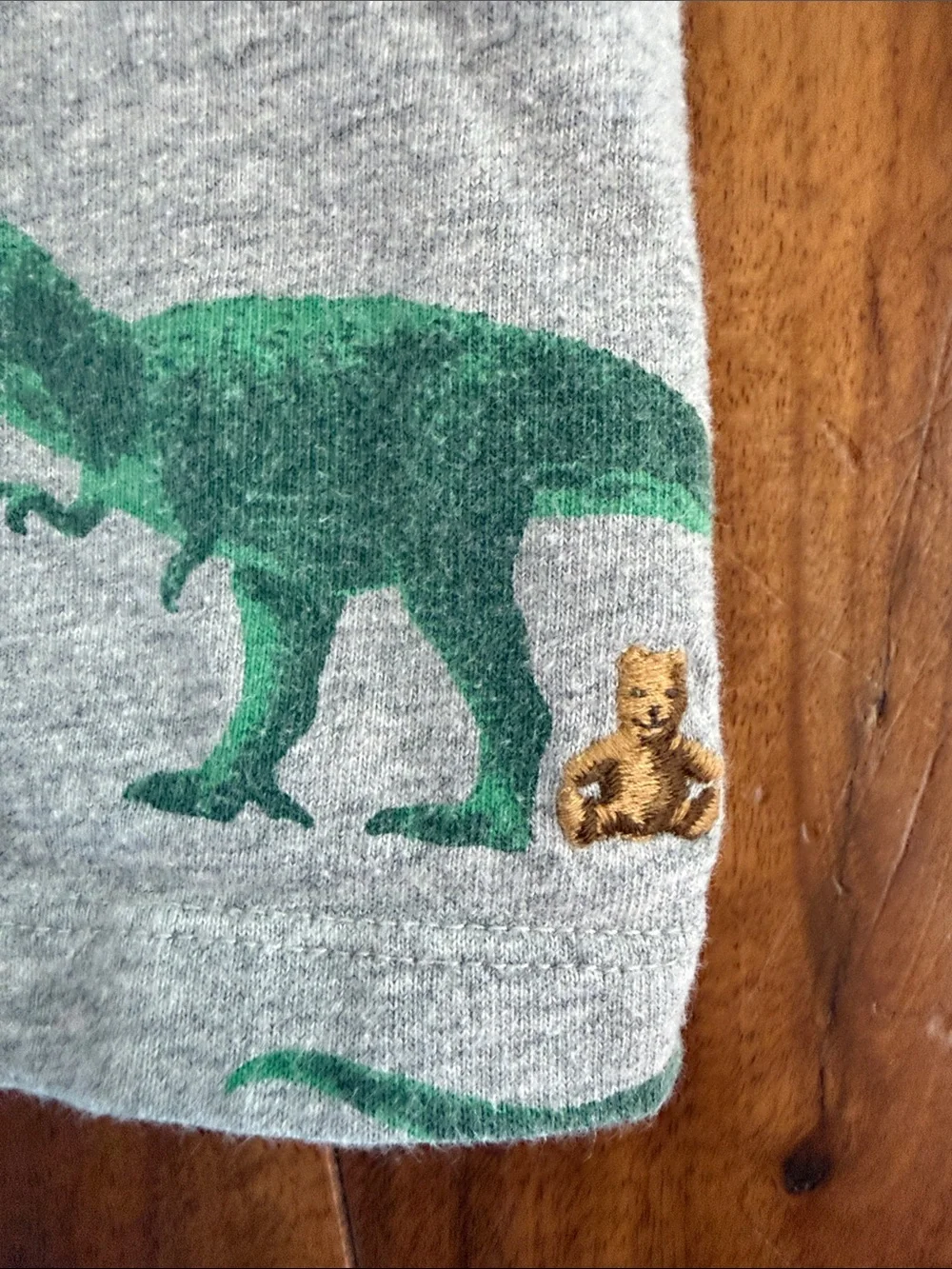 GAP Gray Tee with Green Dinosaur Print
